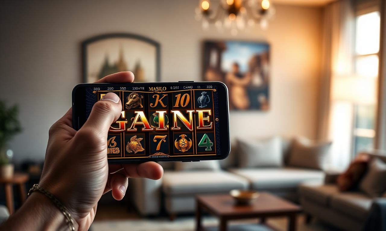 UK player using the Megaways VIP Casino mobile site to spin slots from a smartphone